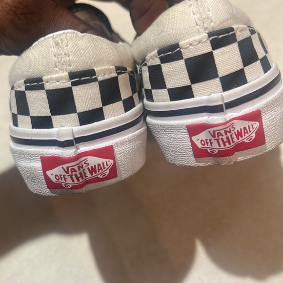 Size 13 kids off the wall Checker Vans 🔥 like new - Picture 6 of 6